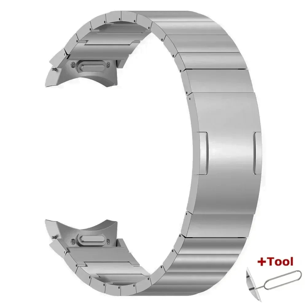NO Gaps Titanium Metal Strap for Samsung Galaxy Watch 6 Classic 47mm 43mm 4/5/6/7 44mm 40mm Quick Fit Band for Galaxy 5 Pro 45mm