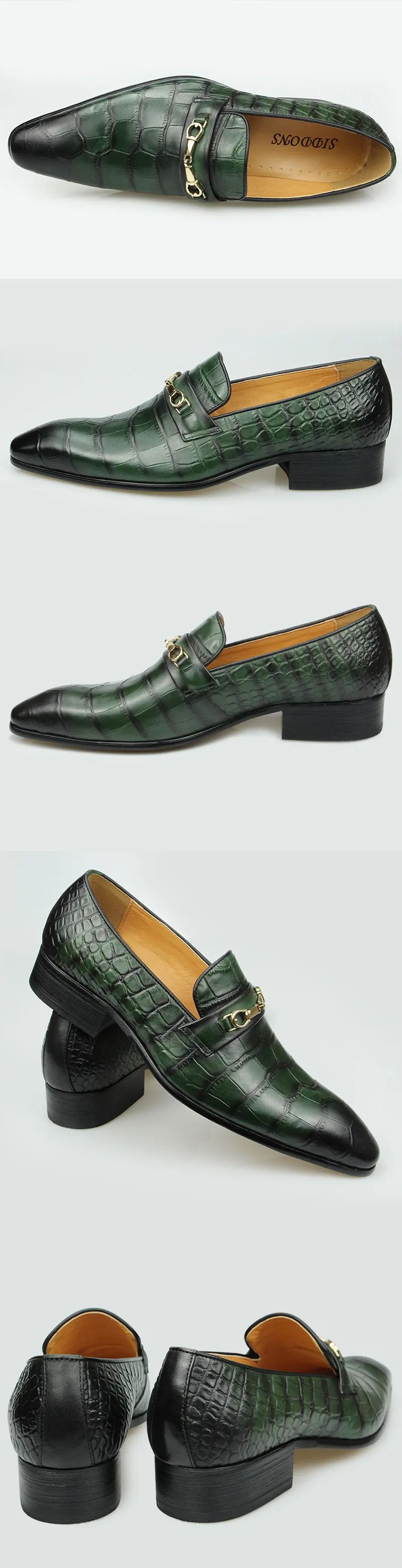 Successful Mens Loafers Business Dress Shoes Wedding Banquet Suit Italy Designer Leather Shoes Genuine Leather Pointed Toe