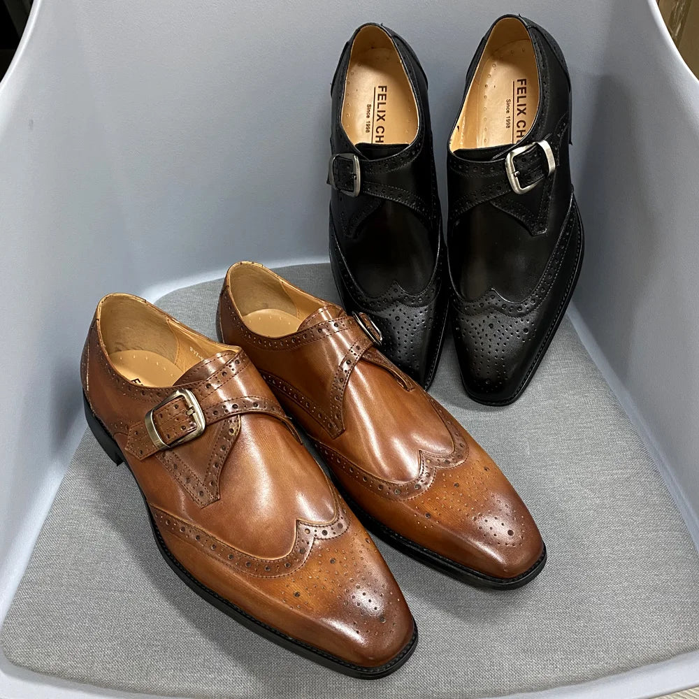 Men's Oxfords Genuine Leather Italian Wingtip