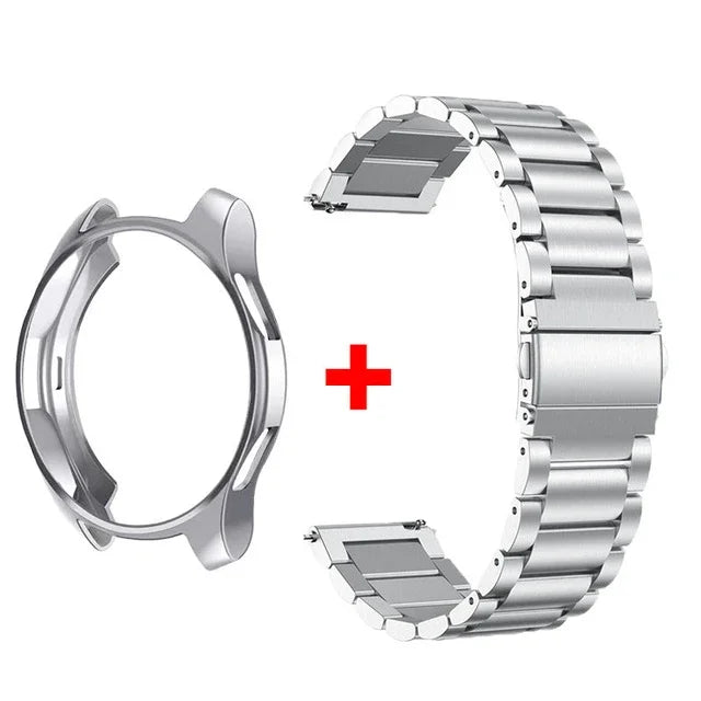 Band+Case for Samsung Galaxy Watch 6 5 4 44 40mm 4/6 Classic 46 42mm Stainless Steel Bracelet Galaxy Watch 3 5 Pro 41 45mm Strap