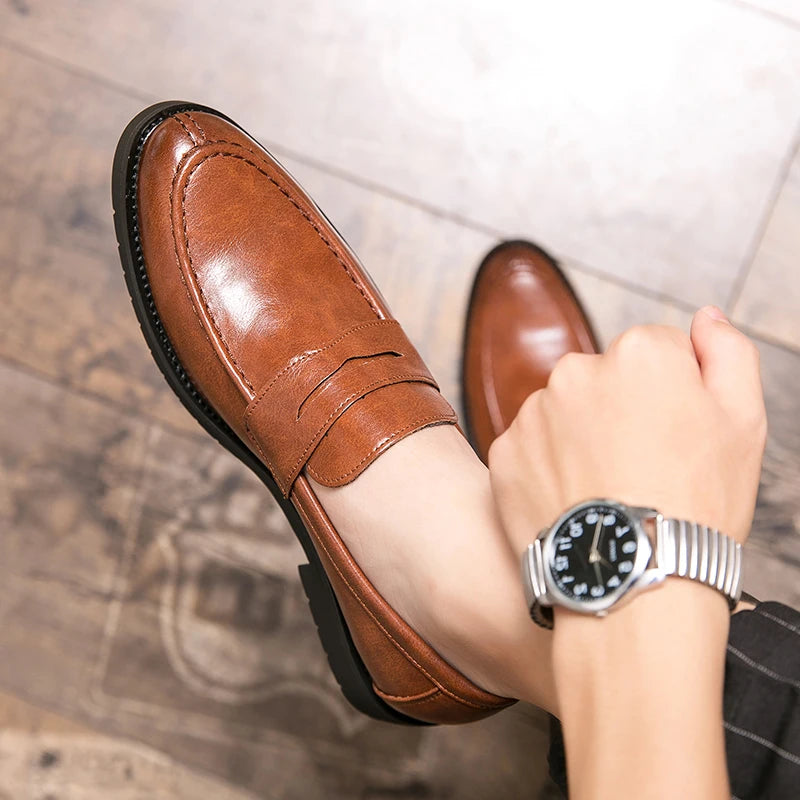Men's Casual Black Loafer Dress Shoes