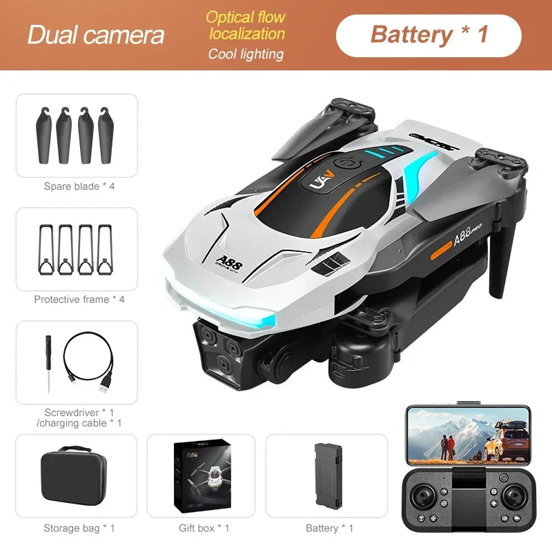Drone Professional 4K Three Camera Folding Obstacle Avoidance Optical Flow Positioning Upgraded New Toys for Boys