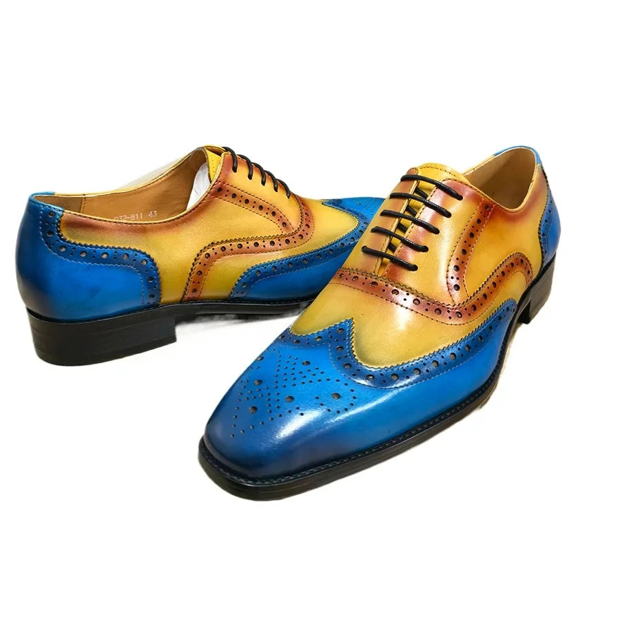 Genuine Brogue Leather Men Shoes High Grade Fashion Formal Office Oxford Male Footwear Pure Handmade Social Party Dress Man Shoe