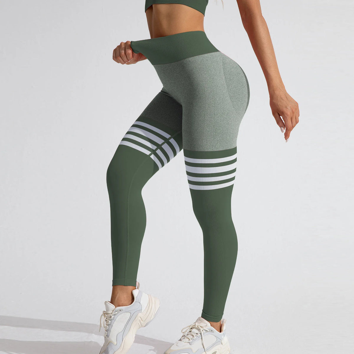 Women V Back Line Leggings Butt Lifting Gym Fitness Athletic Workout Elastic Leggins Outdoor Yoga Pants Sports Training Tights