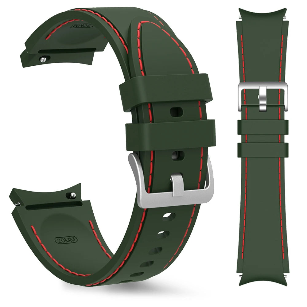 Strap For Samsung Galaxy Watch 7/6/5/4 40mm 44mm 5 Pro 45mm Sport Silicone Needlework wristband Watch 6 Classic 43mm 47mm Belt