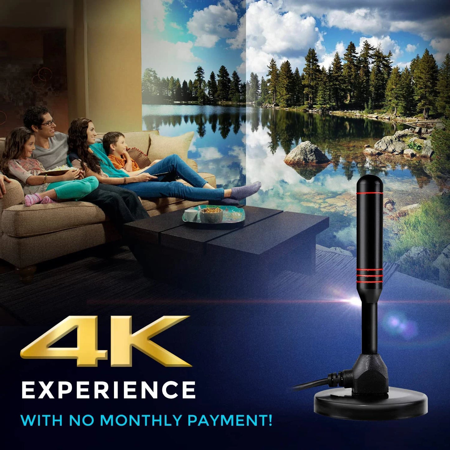 2024 Amplified HD Digital TV Antenna Long Range Indoor Outdoor tvantenna Support 4K 8K 1080p Fire TV Stick & HDTV's