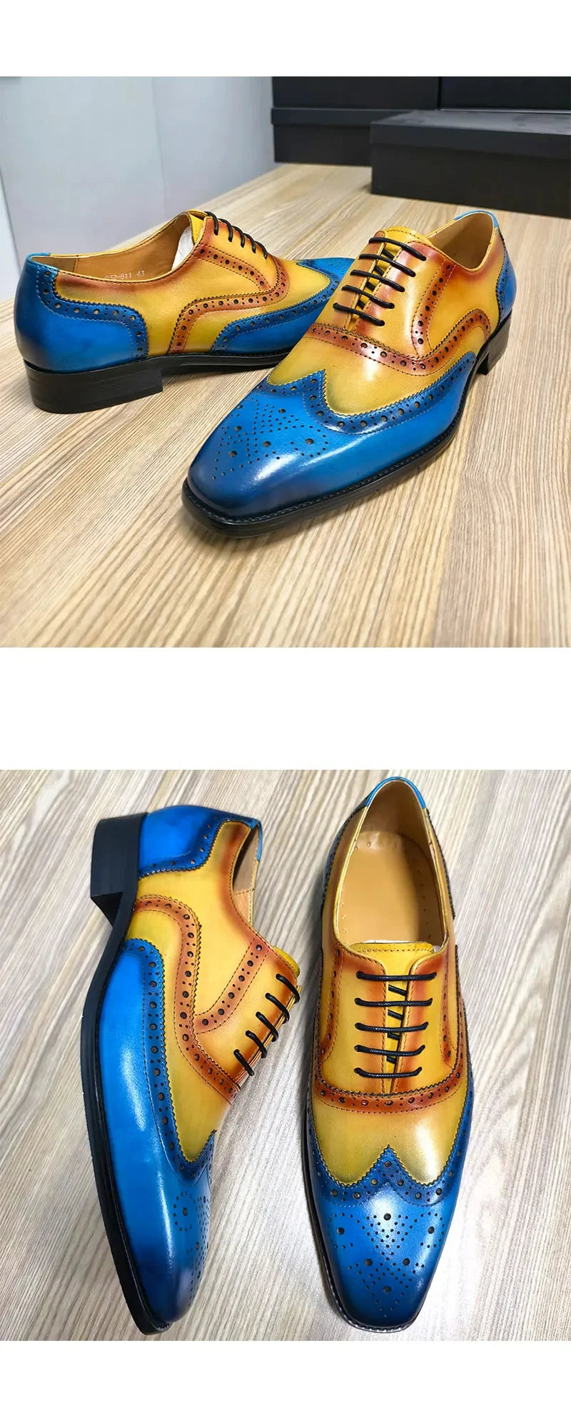 Genuine Brogue Leather Men Shoes High Grade Fashion Formal Office Oxford Male Footwear Pure Handmade Social Party Dress Man Shoe