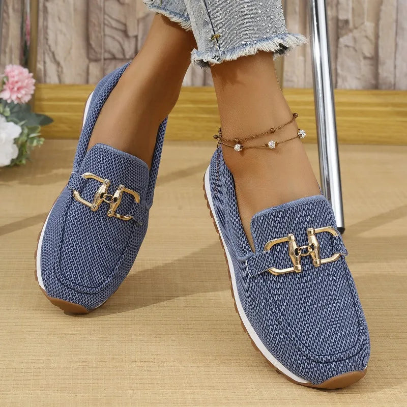 Women's White Mesh Casual Sneakers: Lightweight Breathable Walking Flat Shoes