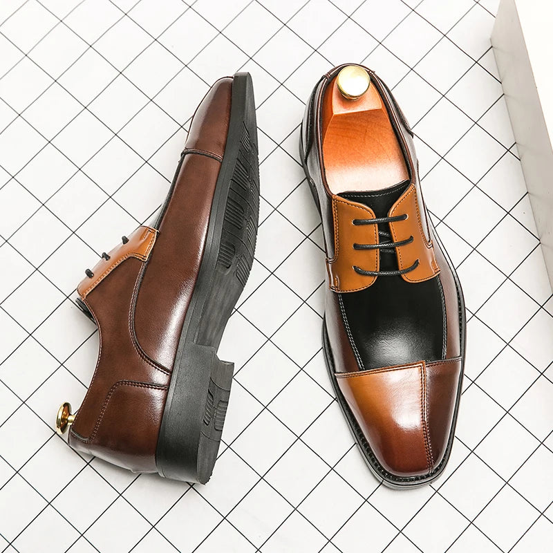 Handmade Men's Wingtip Oxford Formal Leather Shoes
