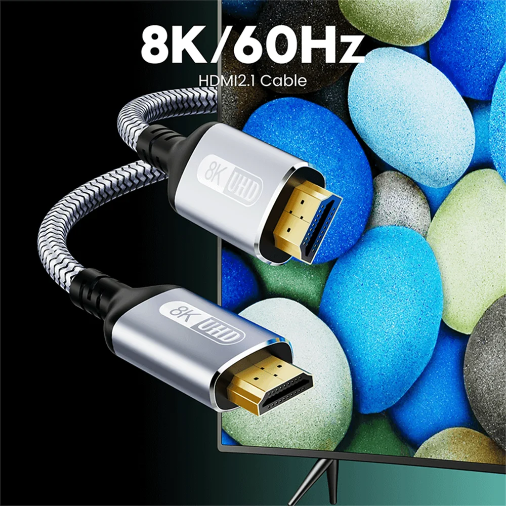Vothoon 8K Cable 2.1 120Hz 4K HDMI-compatible Cable 8K Ultra High Speed HDR eARC for HDTV XBox Projector PS5