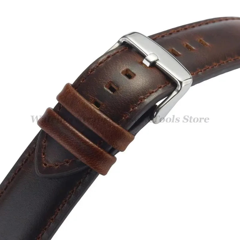 Genuine Leather Watchband 18mm 20mm 22mm 24mm 26mm Vintage Cowhide Watch Strap for DW Quick Release Bracelet Universal Wristband
