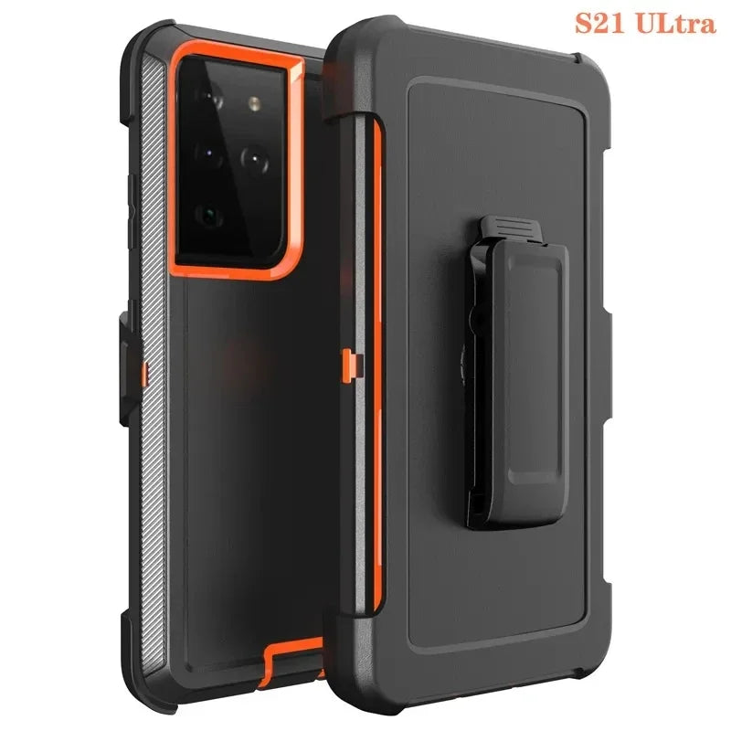 Armor Otter Case for Samsung Galaxy S26 S23 S22 S21 S20 S24 Ultra A17 A07 S25 edge Heavy Duty Shockproof +Belt Clip Box Case