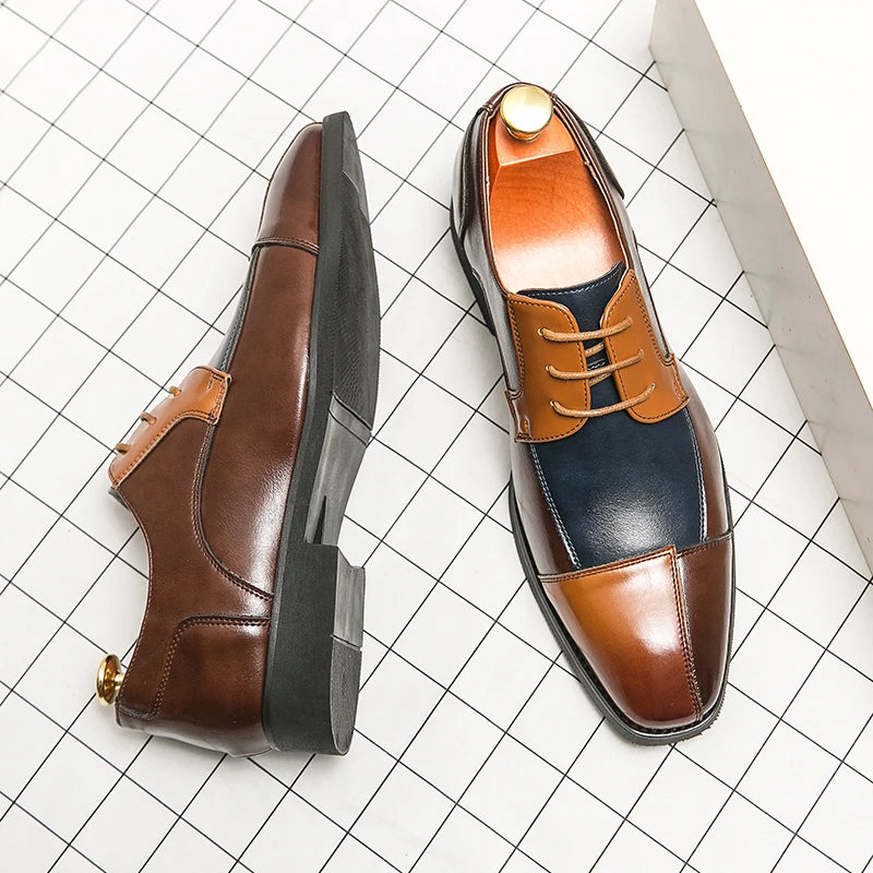 Handmade Men's Wingtip Oxford Formal Leather Shoes