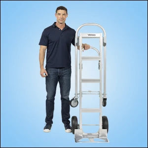 Industrial Convertible Hand Truck - AS7B Heavy Duty Aluminum 2 in 1 Dolly (800 lb Capacity) Lightweight Reinforced Frame, Ergono