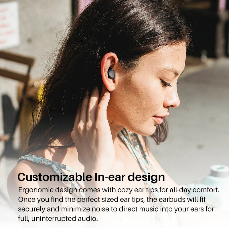 TOZO A1 Wireless Bluetooth Earbuds Small In Ear Headset Earphones Stereo Bass IPX5 Waterproof Microphone