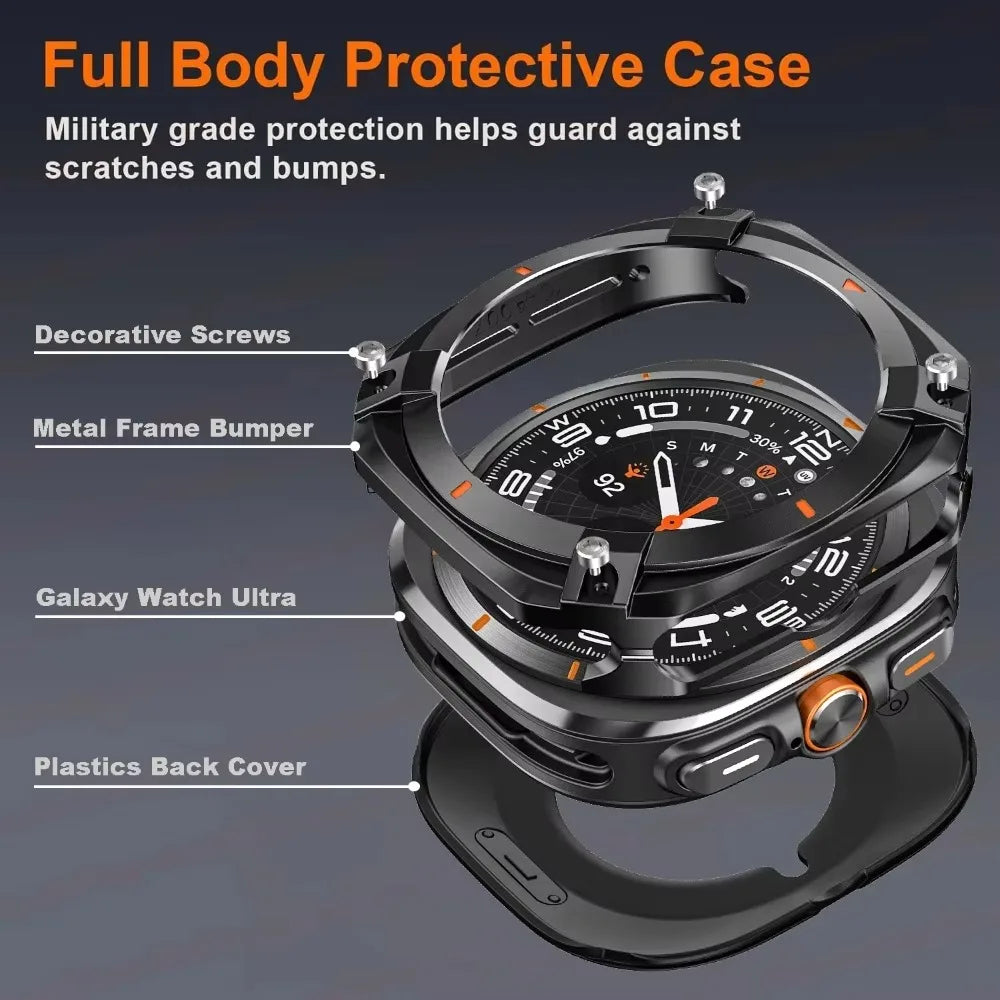 Aluminium Alloy Metal Bumper for Samsung Galaxy Ultra Watch 7 Ultra 47mm Protective Case Cover for Samsung Galaxy Watch Ultra
