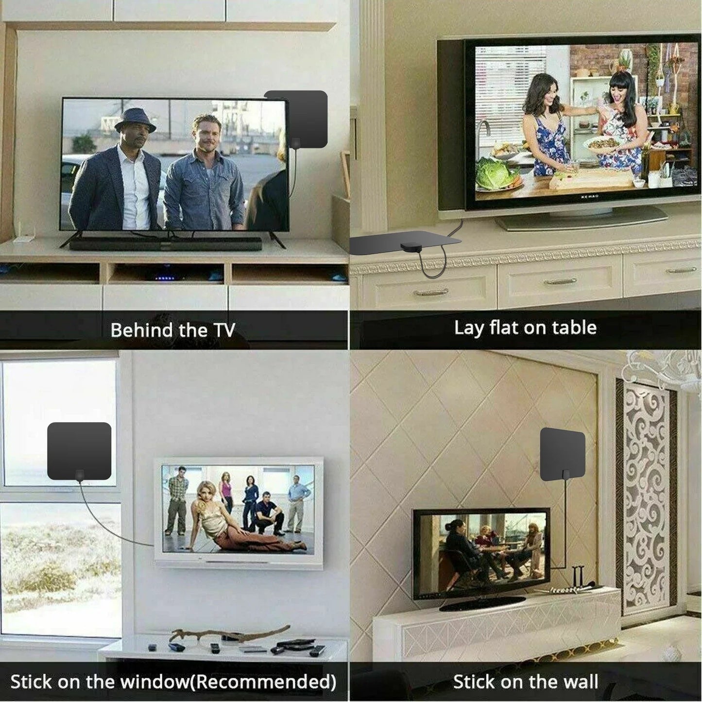 4K Flat Indoor TV Antenna HD Digital Indoor Aerial Amplifier HDTV Antenna 3600 Miles High Booster Signal Capture For TV Universa