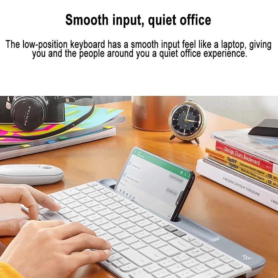 Logitech K580 Wireless Keyboard Portable Original Multi-Device 2.4G Bluetooth Unifying Dual Mode Portable For PC Tablet Phone