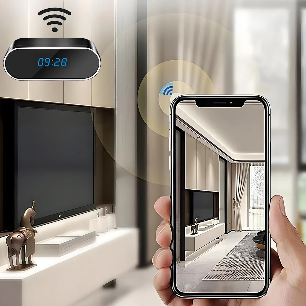 Fully upgraded and improved WIFI mini 4K HD clock camera, supporting infrared night vision, mobile detection, and remote viewing
