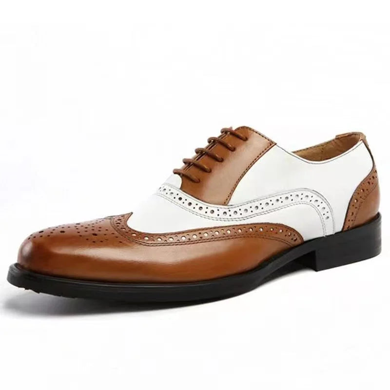Men's Retro Two Tone Carved Casual Shoes