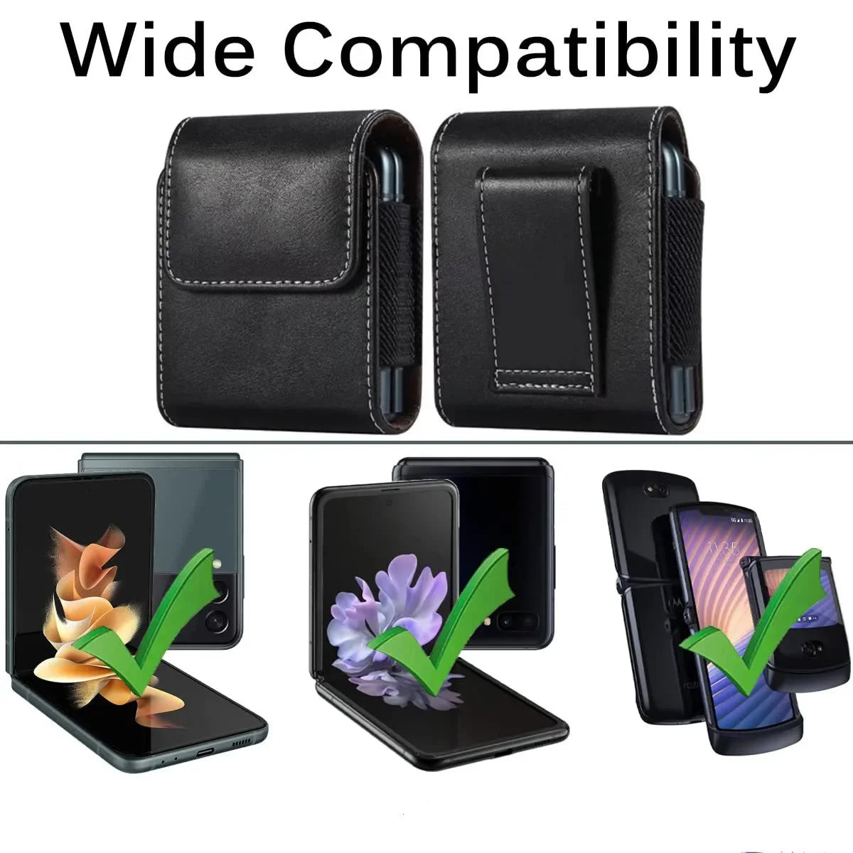 Firm Belt Clip Leather Phone Case for Samsung Galaxy Z Flip4 Flip 4 5g FLIP5 Flip3 Flip 5 3 for Moto Razr Full Protection Cover