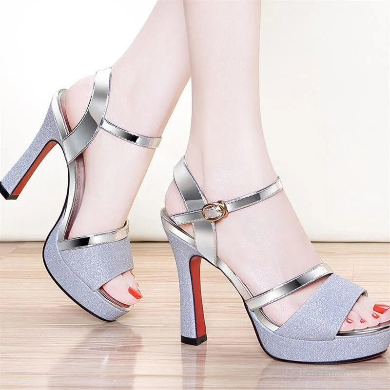 Luxury Women's Pumps Peep Toe Sexy Women Sandals High Quality Fish Mouth Shoes 11.5CM High Heels Shoes Women sandalias de mujer