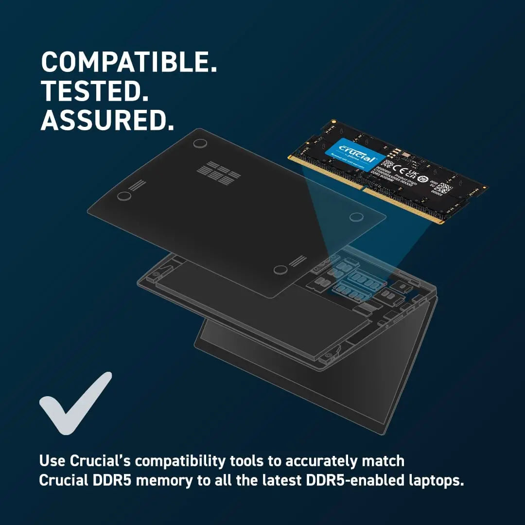 Crucial RAM 16GB 24GB 32GB 48GB DDR5 5600MHz PC5-44800 Laptop Memory, non-ECC SODIMM