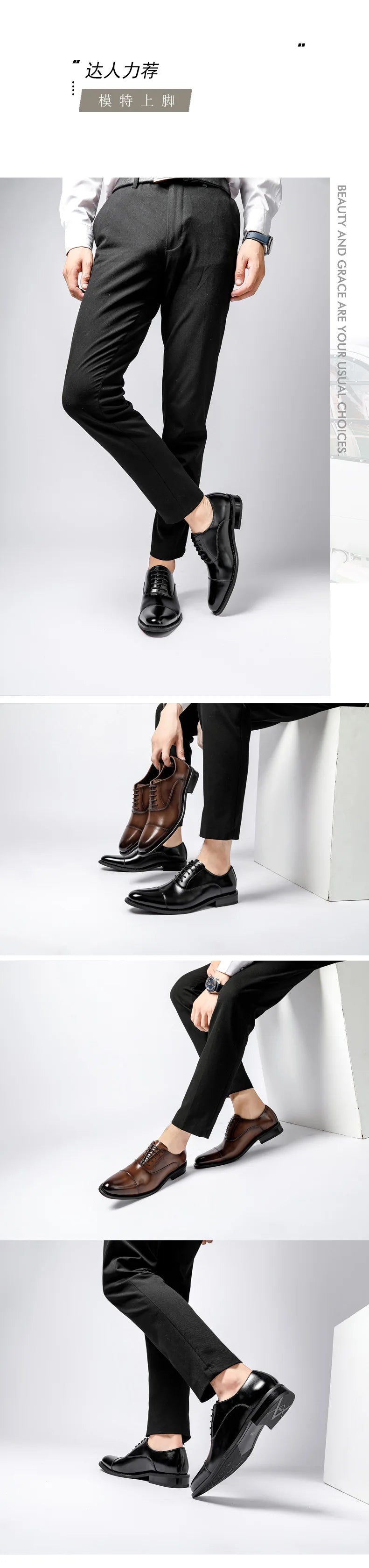 Dress Shoes Men Genuine Cow High Quality Handmade Oxford Leather Suit Shoes Footwear Wedding Formal Italian Shoes Hot