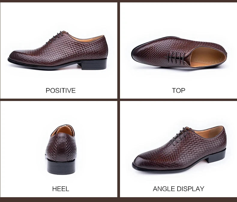 Men Dress Shoes Formal Office Oxford Wedding Party Matches Suit Zapatos De Hombre High Grade Genuine Leather handmade Man shoes