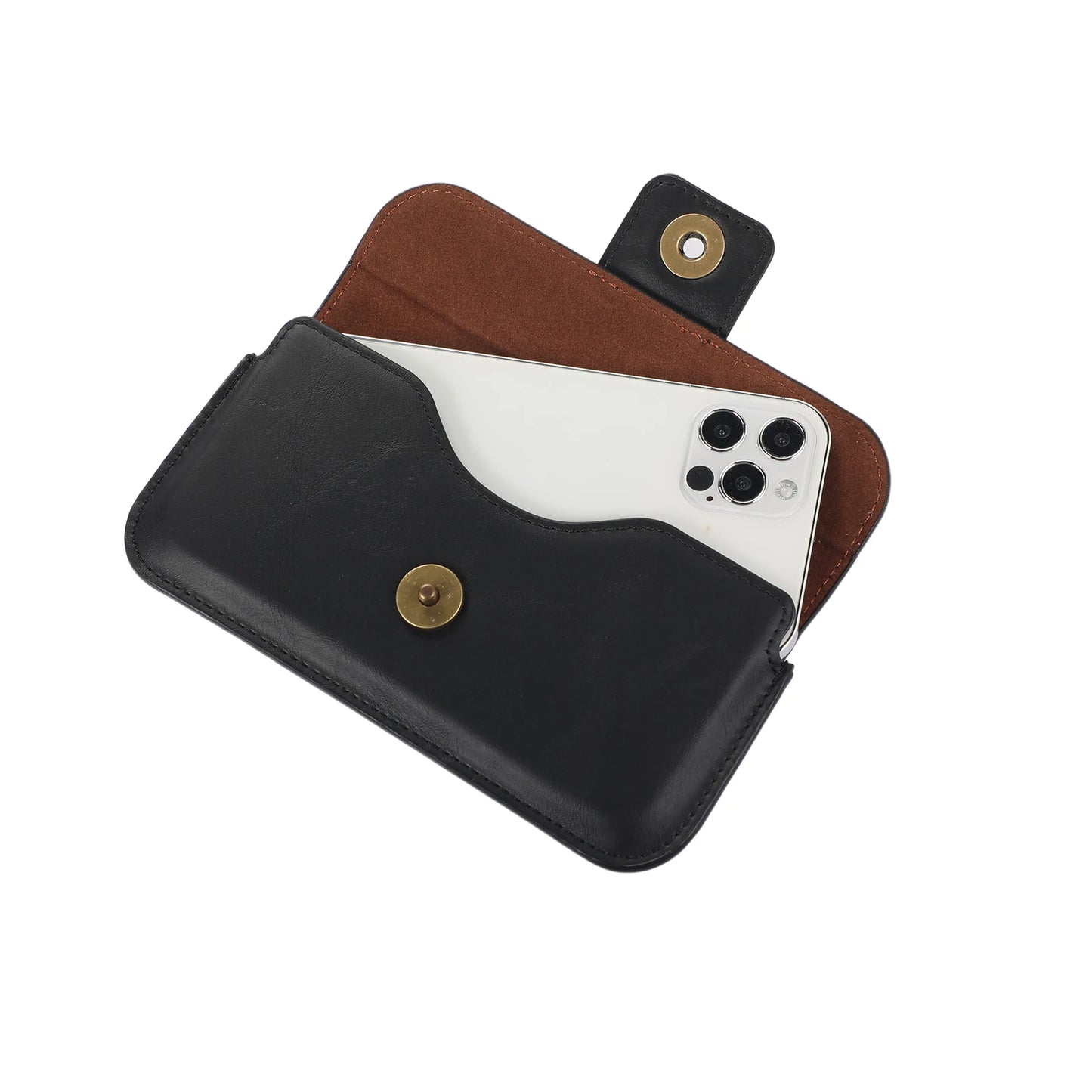 Leather Magnetic Phone Belt Clip Case Holder Men Waist Bag For iPhone 15 14 Pro Max 13 12 11 XS XR 7 8 Plus Holster Pouch Cover