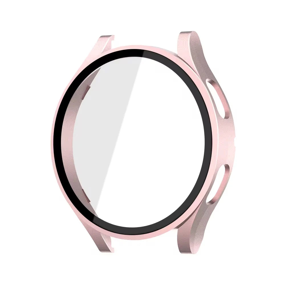 Tempered Glass+ PC Cover for Samsung Galaxy Watch 7 4 5 6 44mm 40mm All Coverage Protective Bumper Case Galaxy Watch Accessories