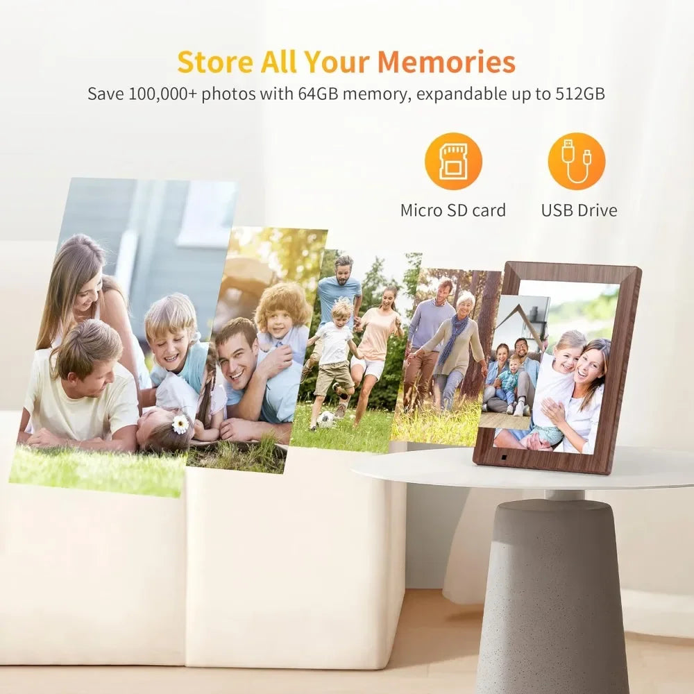 10.1 Inch Smart WiFi Digital Picture Frame,1280x800 HD IPS Touch Screen,64GB Large Storage,2GB RAM,WiFi Digital Photo Frame Load