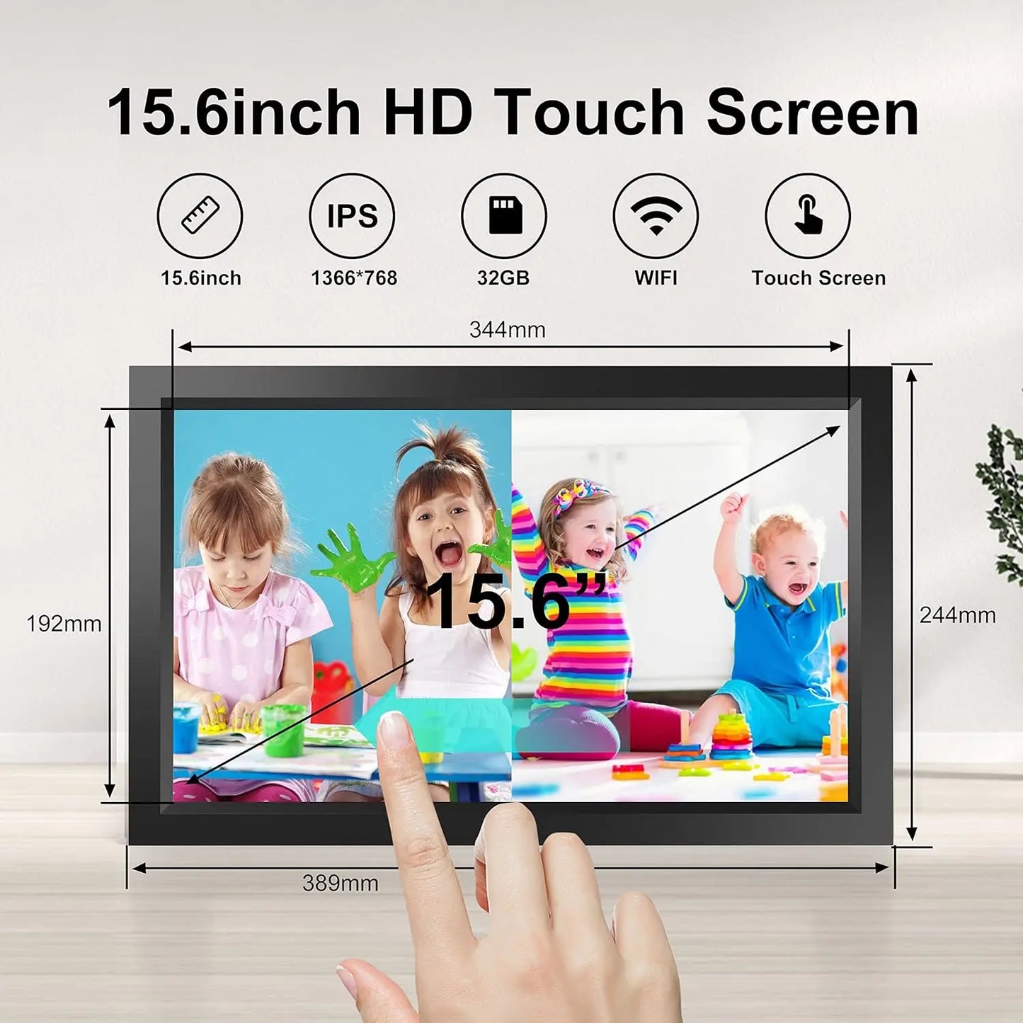 15.6 inch built in 32GB WiFi Large touch Digital Photo Frame 1920*1080 Digital Frame Good Gift
