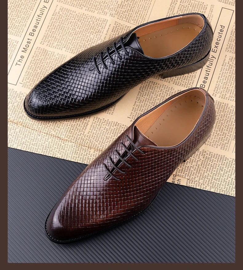 Men Dress Shoes Formal Office Oxford Wedding Party Matches Suit Zapatos De Hombre High Grade Genuine Leather handmade Man shoes