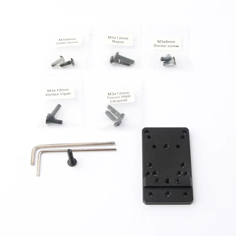 Universal Rear Red Dot Sight Mount Plate Base For GLOCK Pistol Tactical Hunting For RMR SRO MROS VENOM Doctor Red Dot Sightscope