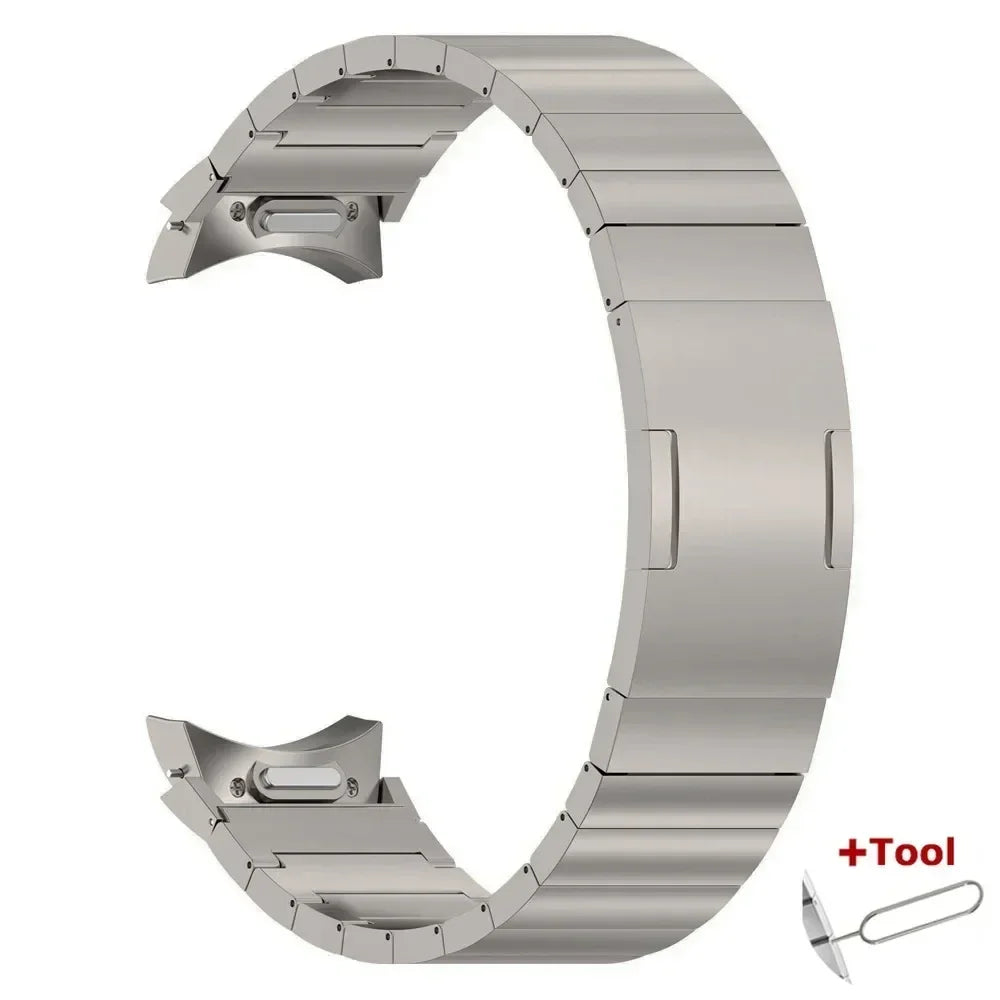NO Gaps Titanium Metal Strap for Samsung Galaxy Watch 6 Classic 47mm 43mm 4/5/6/7 44mm 40mm Quick Fit Band for Galaxy 5 Pro 45mm