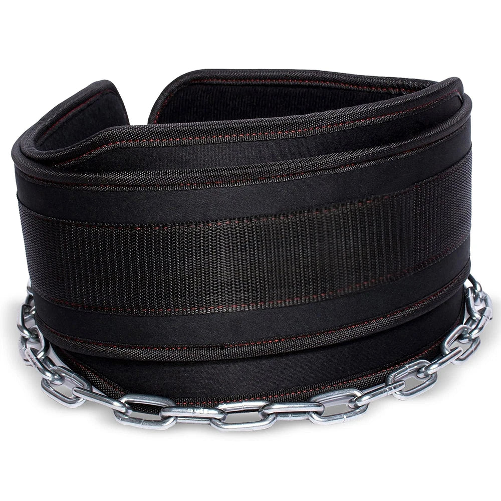 Dip Belt With Chain For Weightlifting Pullup Gym Lifting Belt Squat Fitness Powerlifting Bodybuilding Training ONE Size FITS All