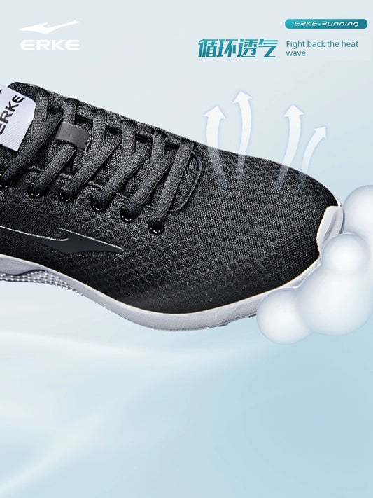 Hongxing Erke Spring and Summer Men's Shock-Absorbing Black Sneaker