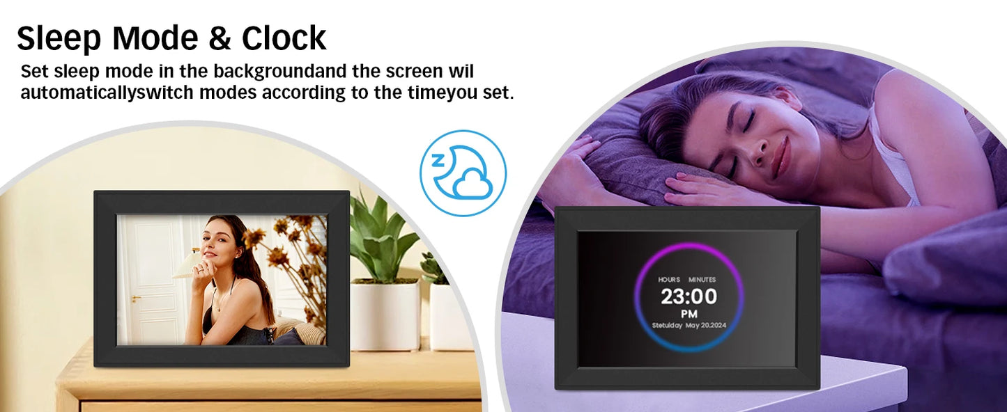 WiFi Digital Photo Frame 10.1 Inch Smart Digital Picture Frame with 1280x800 IPS HD Touch Screen Home Decoration for You Gift