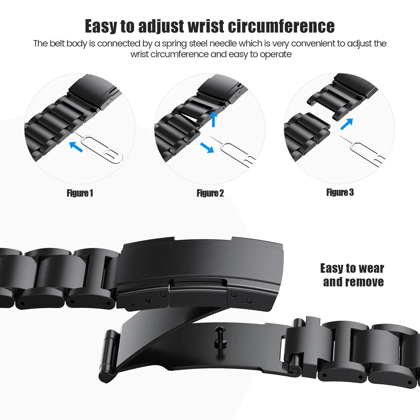 Men Titanium Strap for Samsung Galaxy Watch 7 6 5 4 FE 40mm44mm Quick Fit Wristband for Galaxy 4/6 Classic 5 Pro 45mm Bracelet