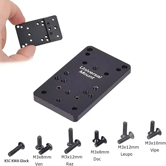 Universal Rear Red Dot Sight Mount Plate Base For GLOCK Pistol Tactical Hunting For RMR SRO MROS VENOM Doctor Red Dot Sightscope