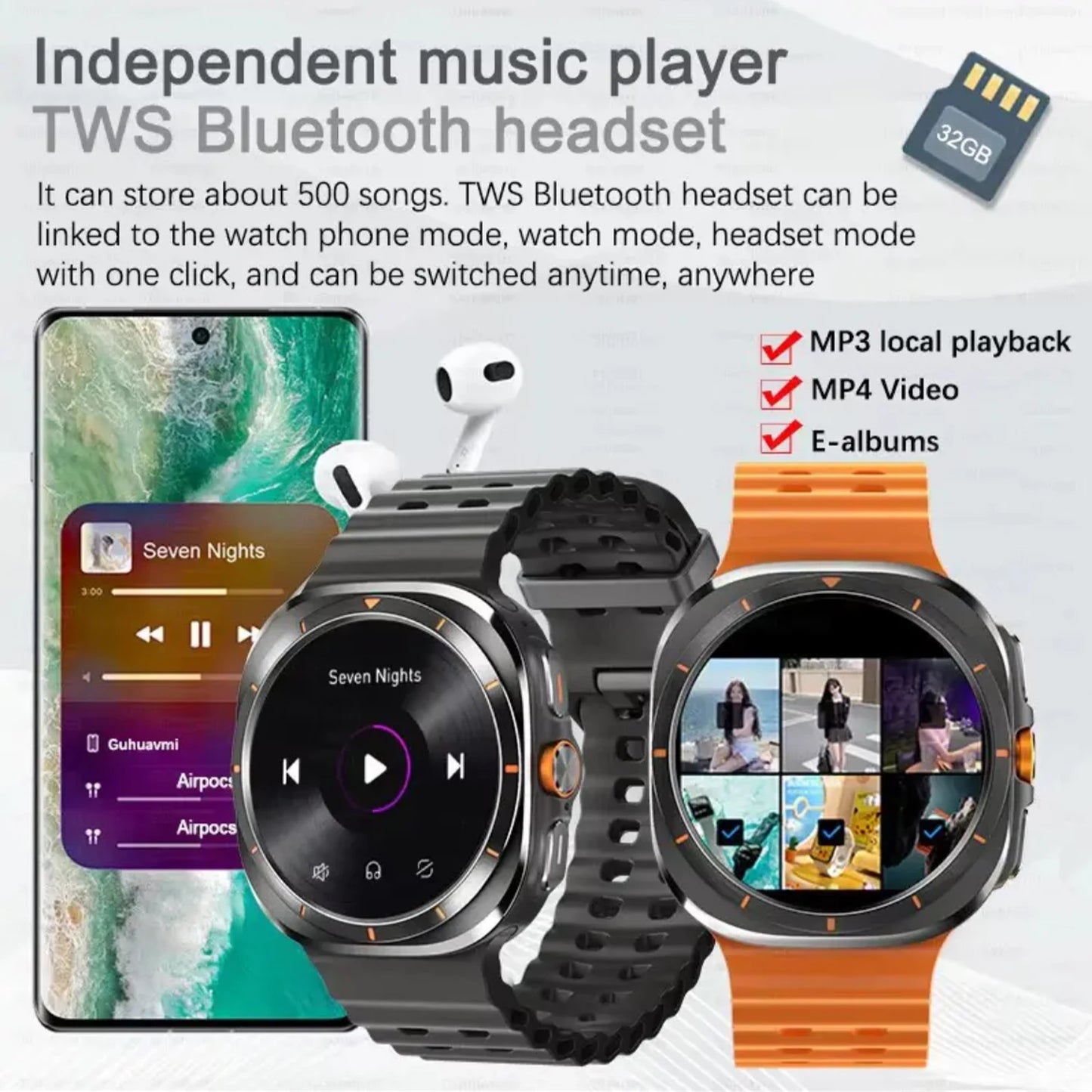 2025New Galaxy Watch 7 Ultra Smart Watch 32GB Memory GPS NFC Men Ms. 1.5"HD AMOLED Screen Fitness Tracker Health Smart Bracelet
