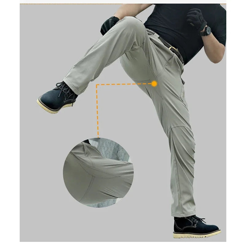 Mens Outdoor Pants Casual Trekking Quick Drying Lightweight Waterproof Hiking Cargo Pants with 6 Pockets Autumn Hunting pants