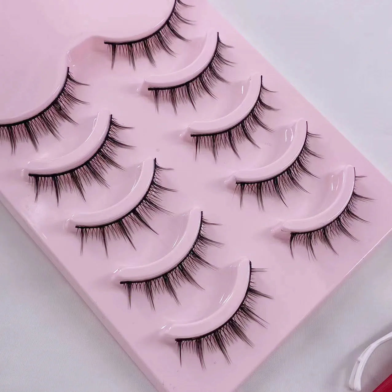 Natural Long Cosplay Makeup Cross Strip False Eyelashes Black Eye Lashes and Cat Eye Lashes 5pairs