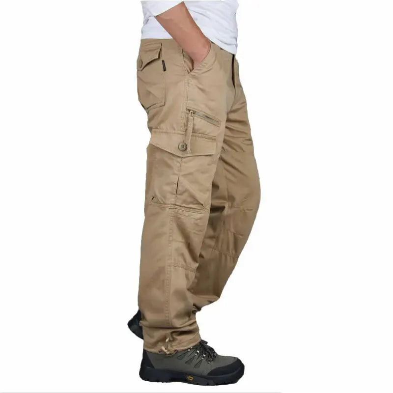 Spring Autumn Men Solid Cargo Pants Men Casual Multi Pockets Tactical Trousers Pants Men Cotton Joggers Camouflage Trousers Male