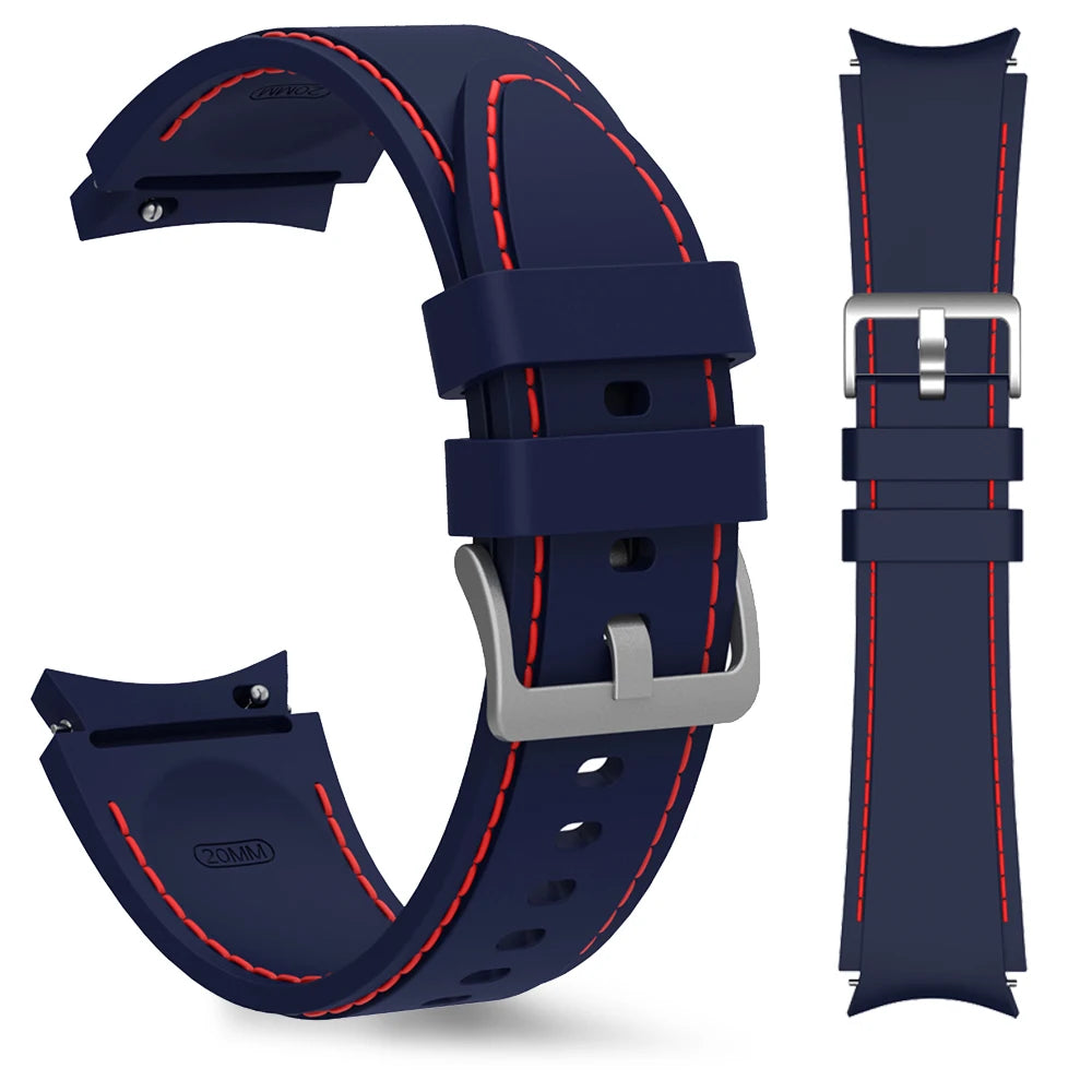 Strap For Samsung Galaxy Watch 7/6/5/4 40mm 44mm 5 Pro 45mm Sport Silicone Needlework wristband Watch 6 Classic 43mm 47mm Belt