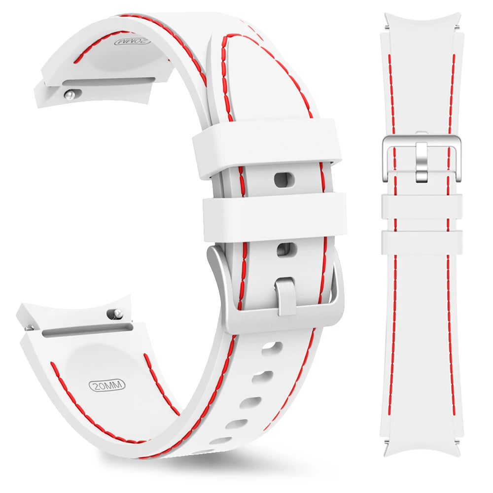 Strap For Samsung Galaxy Watch 7/6/5/4 40mm 44mm 5 Pro 45mm Sport Silicone Needlework wristband Watch 6 Classic 43mm 47mm Belt