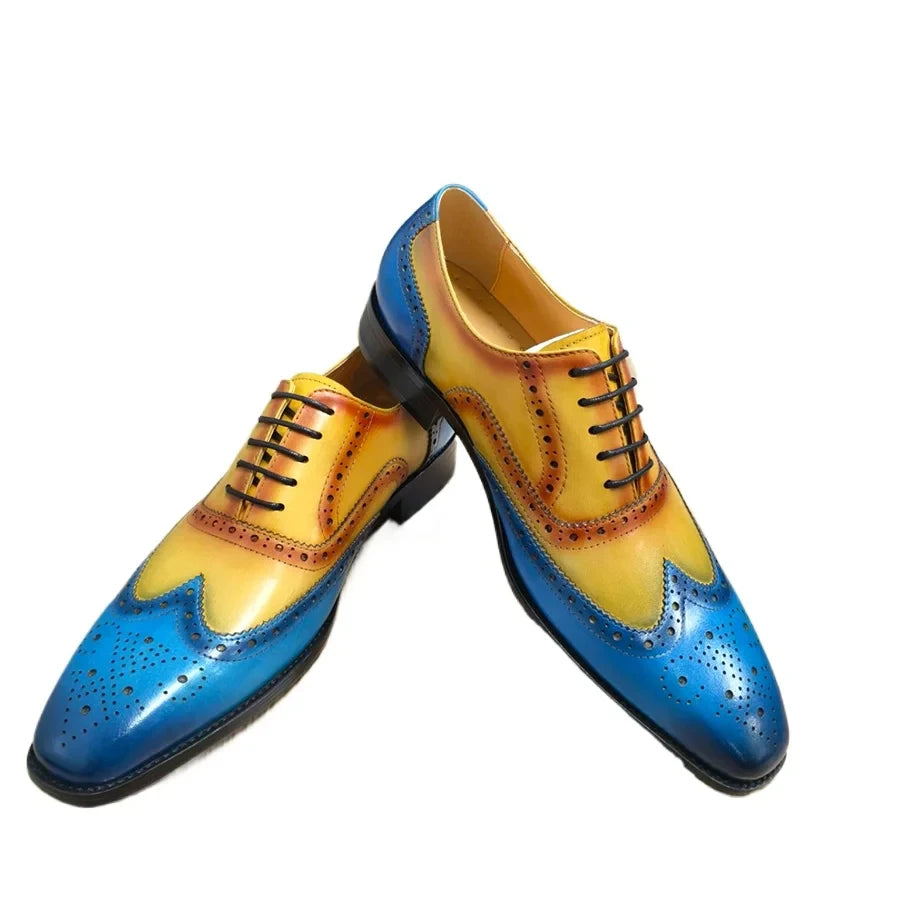 Genuine Brogue Leather Men Shoes High Grade Fashion Formal Office Oxford Male Footwear Pure Handmade Social Party Dress Man Shoe