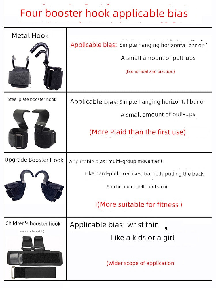 Grip Hook Pull-up Auxiliary Strap Horizontal Bar Gloves Fitness Men's Hard Pull Grip Wrist Guard Monkey Bars Waist Hanging Kids