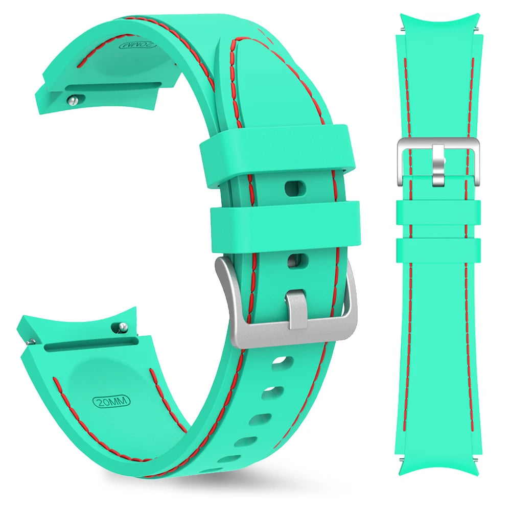 Strap For Samsung Galaxy Watch 7/6/5/4 40mm 44mm 5 Pro 45mm Sport Silicone Needlework wristband Watch 6 Classic 43mm 47mm Belt
